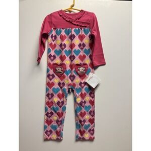 Small Paul by Paul Frank Girls 1-Piece Magent Romper 24 mo. Monkey Theme